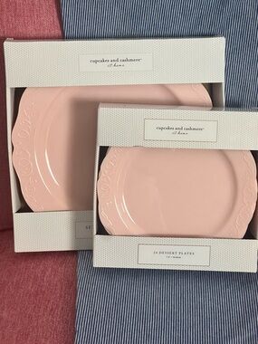 cupcakes & cashmere Pink Decorative Dessert Plates Set
